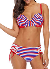 Load image into Gallery viewer, Striped Lace Up 2pcs Bikini Swimsuit