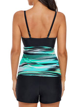 Load image into Gallery viewer, Tie Dye Striped Strappy Tankini Top