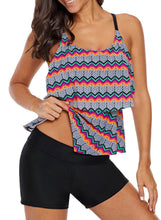 Load image into Gallery viewer, Zigzag Ruffled Layered Tankini Top