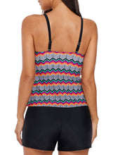 Load image into Gallery viewer, Zigzag Ruffled Layered Tankini Top