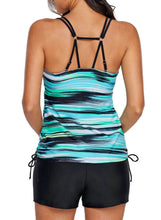 Load image into Gallery viewer, Striped Strappy Tankini Swim Top