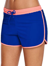 Load image into Gallery viewer, Coral Trim Cobalt Blue Swim Shorts