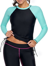 Load image into Gallery viewer, Color Block Long Sleeve Rashguard Top
