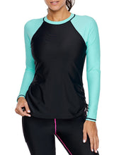 Load image into Gallery viewer, Color Block Long Sleeve Rashguard Top