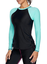 Load image into Gallery viewer, Color Block Long Sleeve Rashguard Top