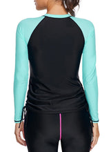 Load image into Gallery viewer, Color Block Long Sleeve Rashguard Top
