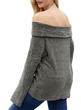Load image into Gallery viewer, Soft Velvet Knit Off Shoulder Sweater