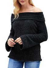 Load image into Gallery viewer, Soft Velvet Knit Off Shoulder Sweater