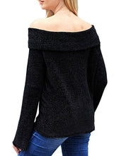 Load image into Gallery viewer, Soft Velvet Knit Off Shoulder Sweater