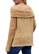 Load image into Gallery viewer, Soft Velvet Knit Off Shoulder Sweater