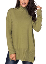 Load image into Gallery viewer, Turn-up Sleeve Turtle Neck Sweater
