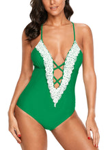 Load image into Gallery viewer, Crochet Deep V Neck Monokini