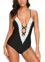 Load image into Gallery viewer, Crochet Deep V Neck Monokini