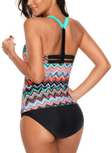 Load image into Gallery viewer, Zigzag Print Y Back Tankini Top