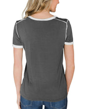 Load image into Gallery viewer, Taupe Simple Trim Classic Preppy Tee