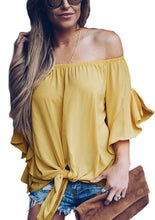 Load image into Gallery viewer, Off The Shoulder Knot Front Top