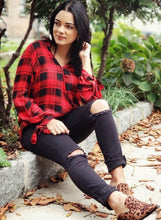 Load image into Gallery viewer, Plaid Drape Top